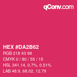 颜色代码: HEX #DA2B62 | qconv.com
