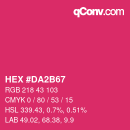 颜色代码: HEX #DA2B67 | qconv.com