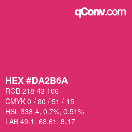 颜色代码: HEX #DA2B6A | qconv.com