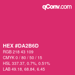 Color code: HEX #DA2B6D | qconv.com