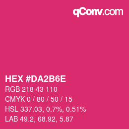 Color code: HEX #DA2B6E | qconv.com