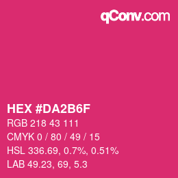 颜色代码: HEX #DA2B6F | qconv.com