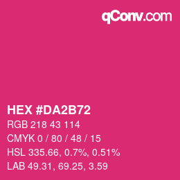 颜色代码: HEX #DA2B72 | qconv.com