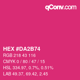颜色代码: HEX #DA2B74 | qconv.com