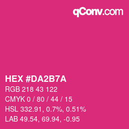 颜色代码: HEX #DA2B7A | qconv.com