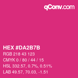 Color code: HEX #DA2B7B | qconv.com