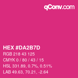 颜色代码: HEX #DA2B7D | qconv.com