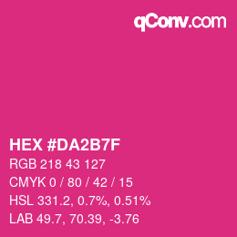 颜色代码: HEX #DA2B7F | qconv.com