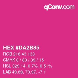 颜色代码: HEX #DA2B85 | qconv.com