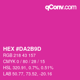 颜色代码: HEX #DA2B9D | qconv.com
