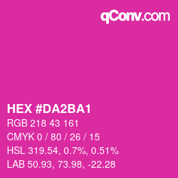 颜色代码: HEX #DA2BA1 | qconv.com