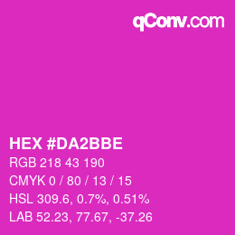 颜色代码: HEX #DA2BBE | qconv.com