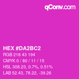 カラーコード: HEX #DA2BC2 | qconv.com
