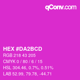 颜色代码: HEX #DA2BCD | qconv.com