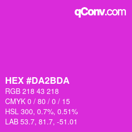 カラーコード: HEX #DA2BDA | qconv.com