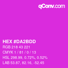 Color code: HEX #DA2BDD | qconv.com