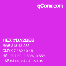 カラーコード: HEX #DA2BEB | qconv.com