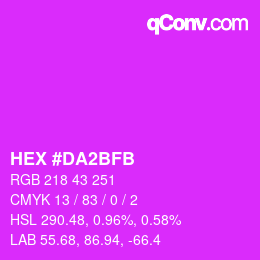 カラーコード: HEX #DA2BFB | qconv.com
