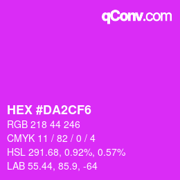 Farbcode: HEX #DA2CF6 | qconv.com