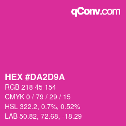 カラーコード: HEX #DA2D9A | qconv.com