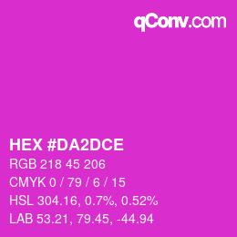Color code: HEX #DA2DCE | qconv.com
