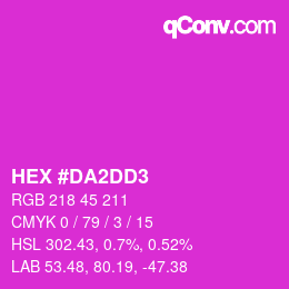 Color code: HEX #DA2DD3 | qconv.com