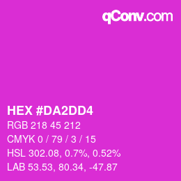カラーコード: HEX #DA2DD4 | qconv.com