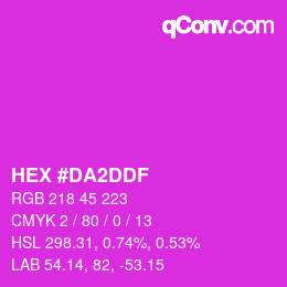 Farbcode: HEX #DA2DDF | qconv.com