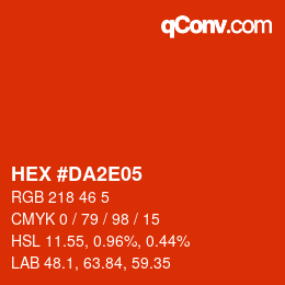 Color code: HEX #DA2E05 | qconv.com