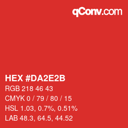 Color code: HEX #DA2E2B | qconv.com