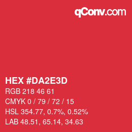 カラーコード: HEX #DA2E3D | qconv.com