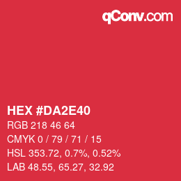 Color code: HEX #DA2E40 | qconv.com