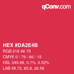 カラーコード: HEX #DA2E4B | qconv.com