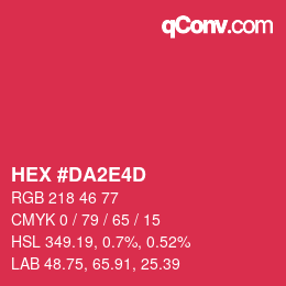 カラーコード: HEX #DA2E4D | qconv.com