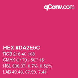Color code: HEX #DA2E6C | qconv.com