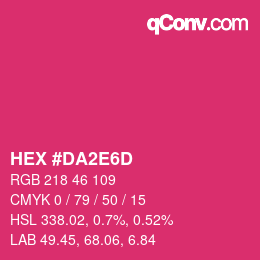 Color code: HEX #DA2E6D | qconv.com