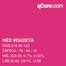 カラーコード: HEX #DA2E7A | qconv.com
