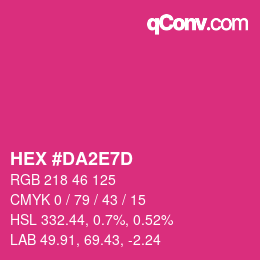 Color code: HEX #DA2E7D | qconv.com
