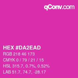 カラーコード: HEX #DA2EAD | qconv.com