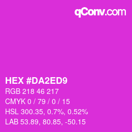 カラーコード: HEX #DA2ED9 | qconv.com