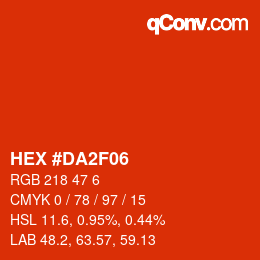 Color code: HEX #DA2F06 | qconv.com