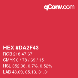 Color code: HEX #DA2F43 | qconv.com