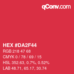 颜色代码: HEX #DA2F44 | qconv.com