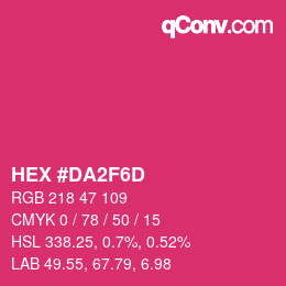 Color code: HEX #DA2F6D | qconv.com