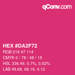 Color code: HEX #DA2F72 | qconv.com