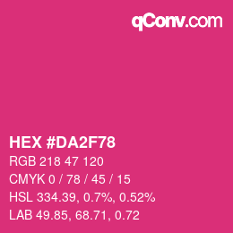 カラーコード: HEX #DA2F78 | qconv.com