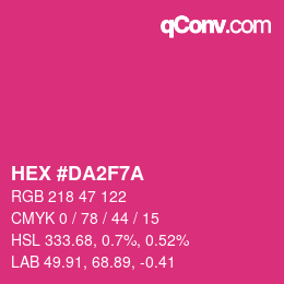 Color code: HEX #DA2F7A | qconv.com
