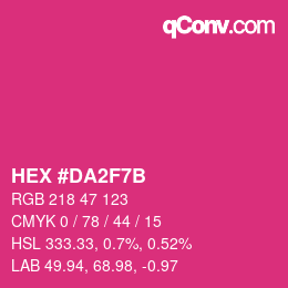 Color code: HEX #DA2F7B | qconv.com
