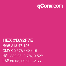 颜色代码: HEX #DA2F7E | qconv.com