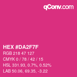 Color code: HEX #DA2F7F | qconv.com